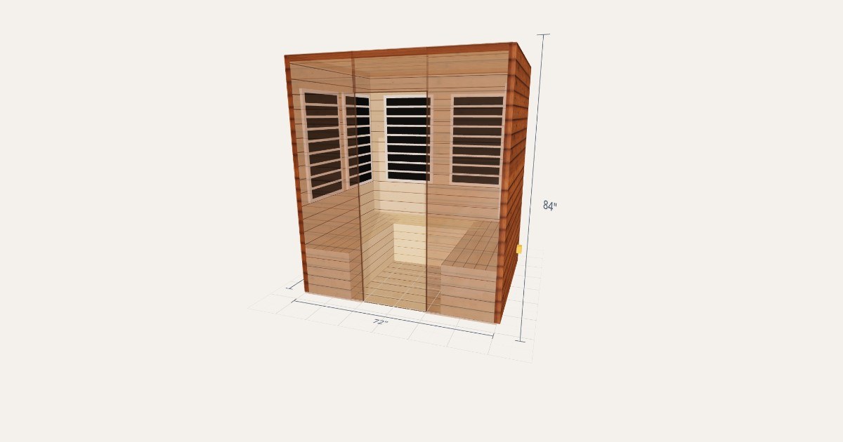 72"×60"×84" · 8 People · Cedar 3D preview